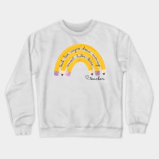 Teach Love Inspire Rainbow Pencil Teacher Back To School Crewneck Sweatshirt